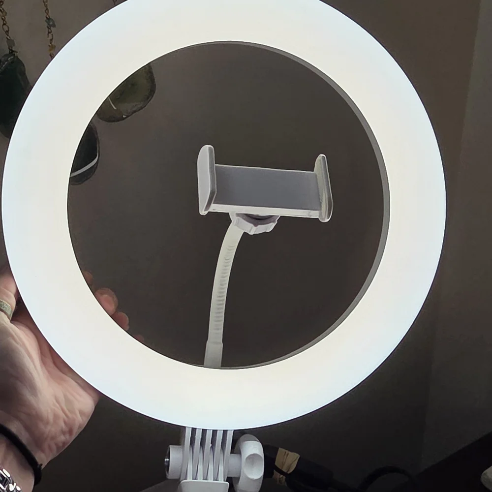 White LED Ring Light (with Multi Settings!) with Phone Holder